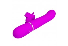 pretty love vibrador rabbit multifunción 4 en 1 mariposa fucsia