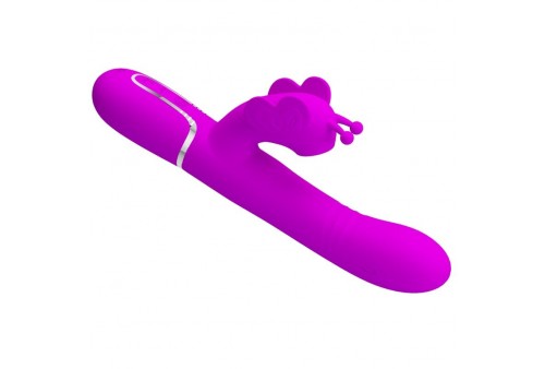 pretty love vibrador rabbit multifunción 4 en 1 mariposa fucsia