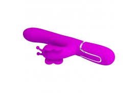 pretty love vibrador rabbit multifunción 4 en 1 mariposa fucsia