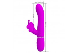 pretty love vibrador rabbit multifunción 4 en 1 mariposa fucsia