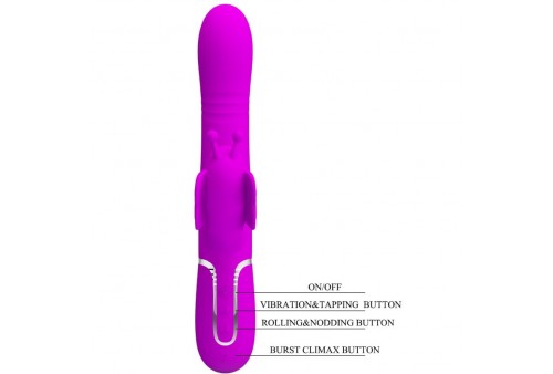 pretty love vibrador rabbit multifunción 4 en 1 mariposa fucsia