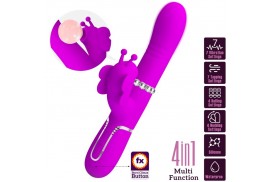 pretty love vibrador rabbit multifunción 4 en 1 mariposa fucsia