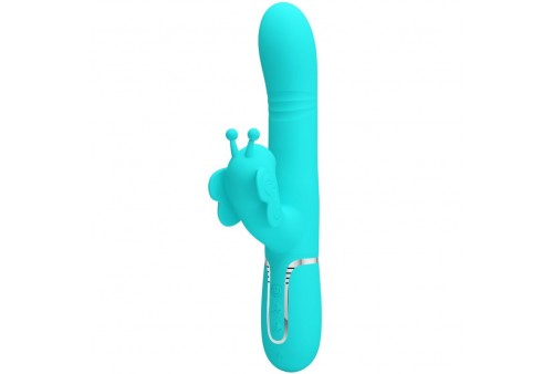 pretty love vibrador rabbit multifunción 4 en 1 mariposa verde agua