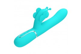 pretty love vibrador rabbit multifunción 4 en 1 mariposa verde agua