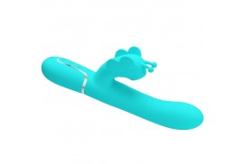 pretty love vibrador rabbit multifunción 4 en 1 mariposa verde agua