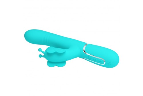 pretty love vibrador rabbit multifunción 4 en 1 mariposa verde agua