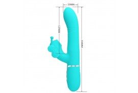 pretty love vibrador rabbit multifunción 4 en 1 mariposa verde agua