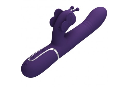 pretty love vibrador rabbit multifunción 4 en 1 mariposa morado