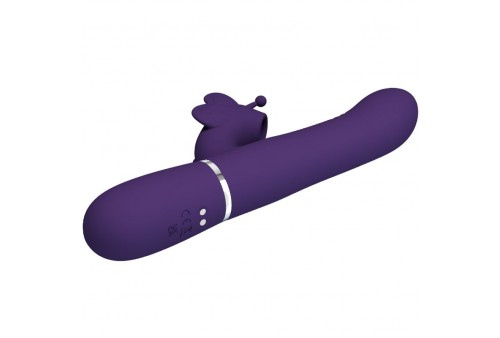 pretty love vibrador rabbit multifunción 4 en 1 mariposa morado