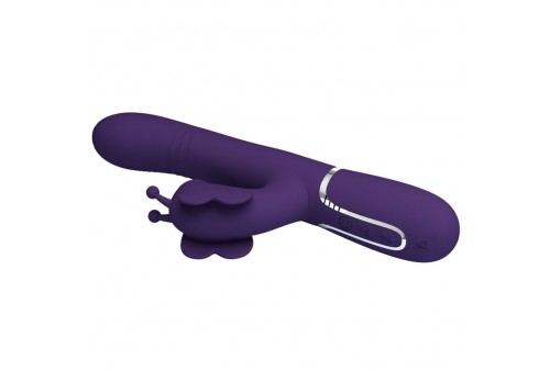 pretty love vibrador rabbit multifunción 4 en 1 mariposa morado