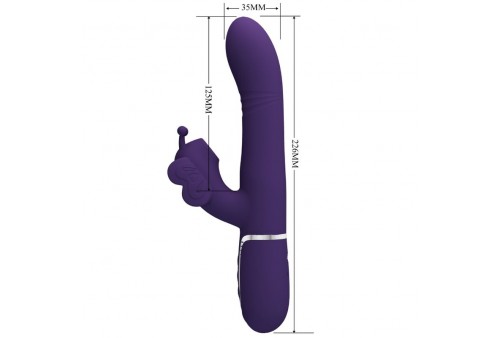 pretty love vibrador rabbit multifunción 4 en 1 mariposa morado