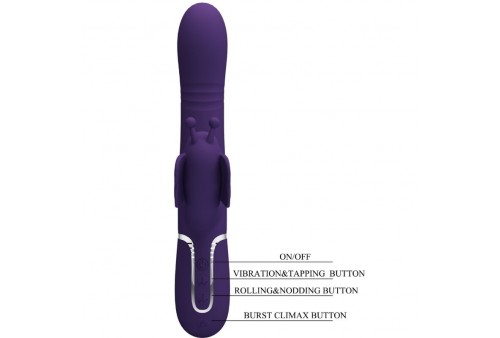 pretty love vibrador rabbit multifunción 4 en 1 mariposa morado