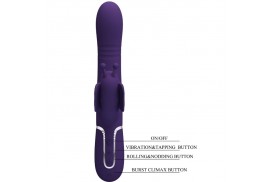 pretty love vibrador rabbit multifunción 4 en 1 mariposa morado