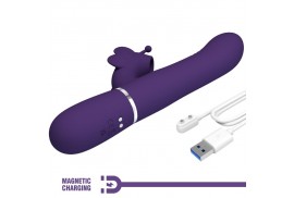 pretty love vibrador rabbit multifunción 4 en 1 mariposa morado