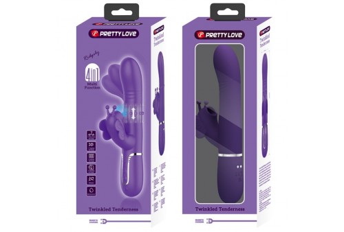 pretty love vibrador rabbit multifunción 4 en 1 mariposa morado