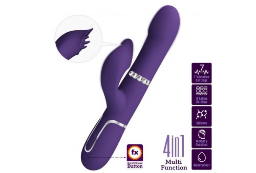 pretty love zalin vibrador rabbit perlas 4 en 1 morado