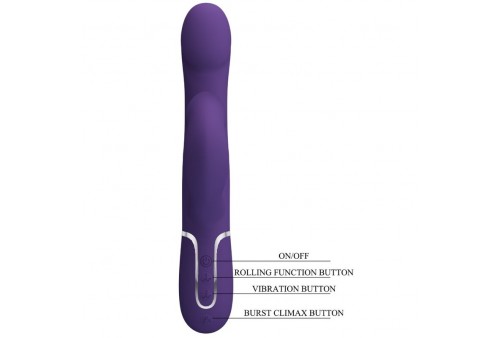 pretty love zalin vibrador rabbit perlas 4 en 1 morado