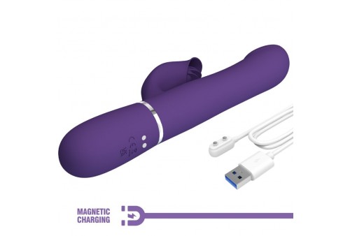 pretty love zalin vibrador rabbit perlas 4 en 1 morado