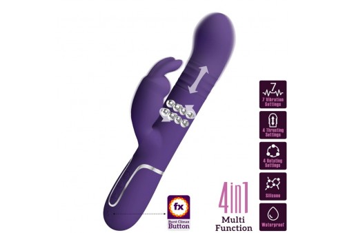 pretty love coale vibrador rabbit 4 en 1 morado