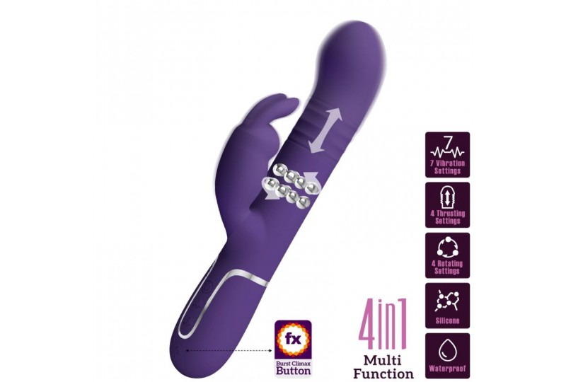 pretty love coale vibrador rabbit 4 en 1 morado