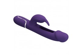 pretty love kampas vibrador rabbit 3 en 1 multifunción con lengua violeta