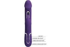 pretty love kampas vibrador rabbit 3 en 1 multifunción con lengua violeta