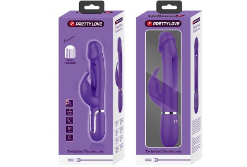 pretty love kampas vibrador rabbit 3 en 1 multifunción con lengua violeta