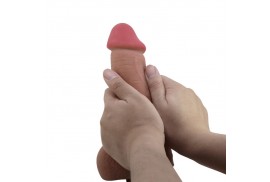 pretty love sliding skin series dildo realístico con ventosa piel deslizante mulato 234 cm