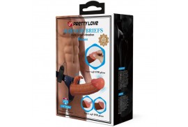 pretty love marion harness briefs universal con dildo vibración 19 cm mulato