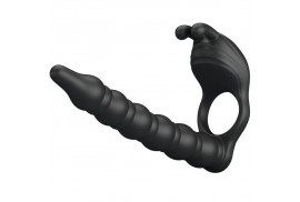 pretty love blackney anillo pene con plug vibrador negro