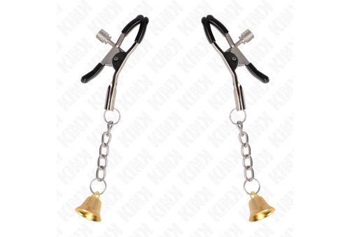 kink pinzas para pezones con colgante de campana dorado 6 cm