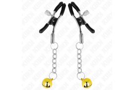 kink pinzas para pezones con colgante de cascabel dorado 6 cm