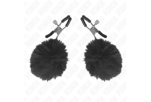 kink pinzas para pezones con pompón negro 6 cm