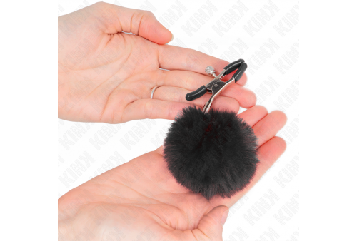 kink pinzas para pezones con pompón negro 6 cm