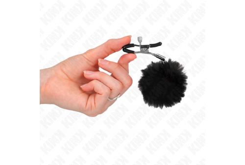 kink pinzas para pezones con pompón negro 6 cm