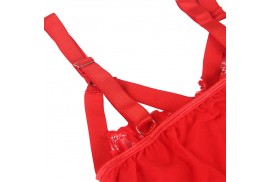 subblime teddy con liguero detalle tiras pecho rojo s m