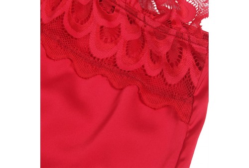 subblime babydoll satinado con encaje rojo s m