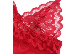 subblime babydoll satinado con encaje rojo s m