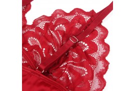 subblime babydoll satinado con encaje rojo s m