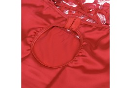 subblime babydoll satinado con encaje rojo s m