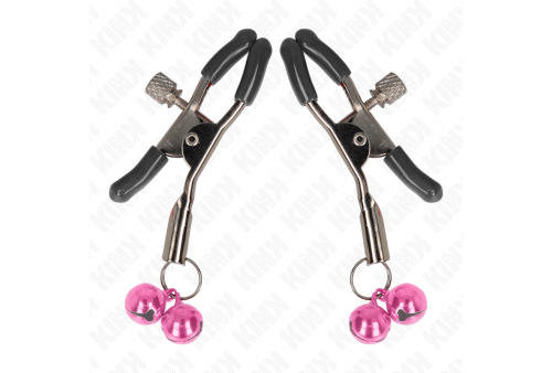 kink pinzas para pezones con doble campanilla rosa 6 cm