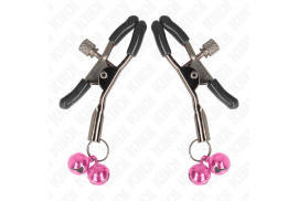 kink pinzas para pezones con doble campanilla rosa 6 cm