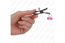 kink pinzas para pezones con doble campanilla rosa 6 cm