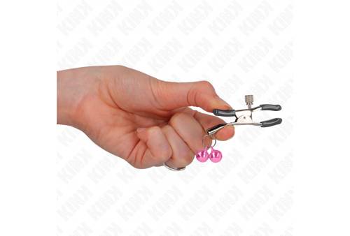 kink pinzas para pezones con doble campanilla rosa 6 cm