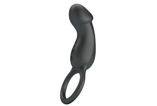 pretty love trae anillo vibrador con estimulador negro