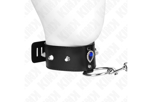 kink collar con correa 65 cm con diamantes azules ajustable 36 43 cm x 5 cm