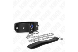 kink collar con correa 65 cm con diamantes azules ajustable 36 43 cm x 5 cm