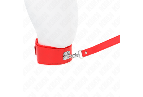 kink collar con correa 116 cm con tachuelas plateadas modelo 4 rojo ajustable 40 48 cm x 6 cm