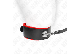 kink collar con correa 116 cm de piel rojo ajustable 40 48 cm x 6 cm