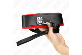 kink collar con correa 116 cm de piel rojo ajustable 40 48 cm x 6 cm